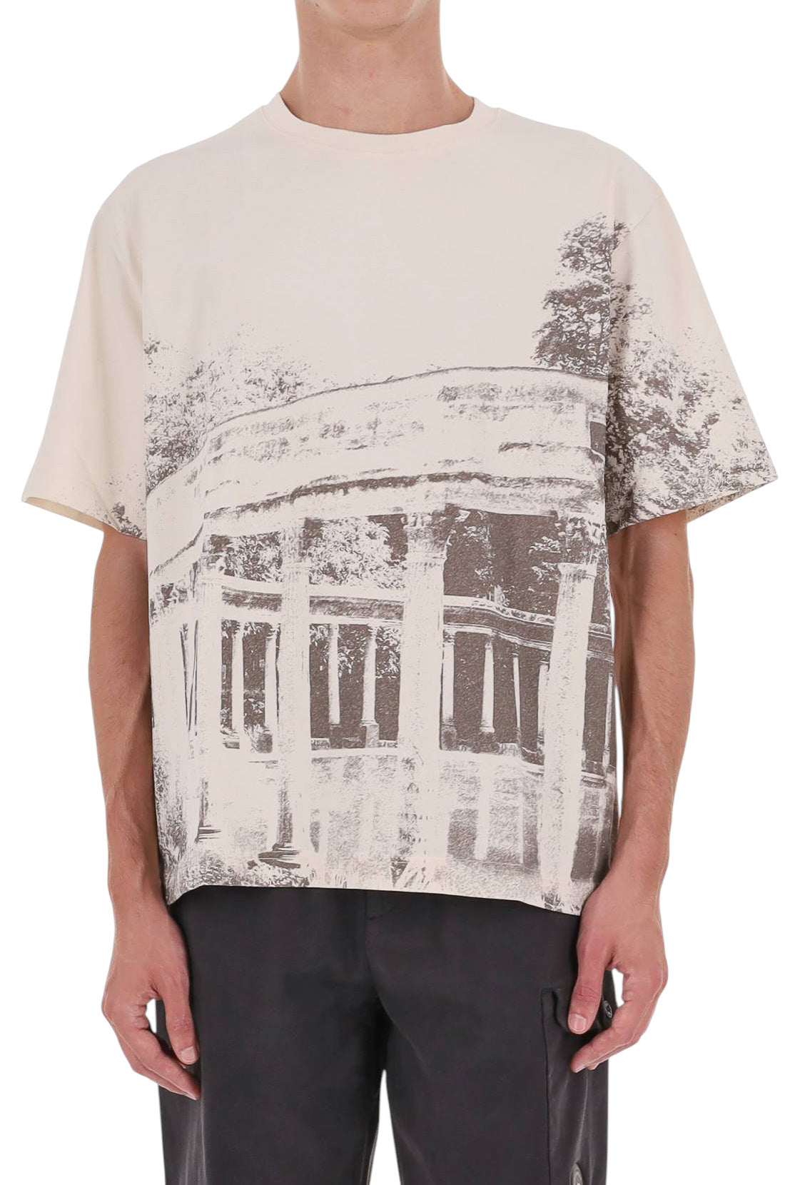 Maison Kitsuné T-shirt oversize Parc Monceau MRMJT12KJ7025 NOBLE BEIGE 