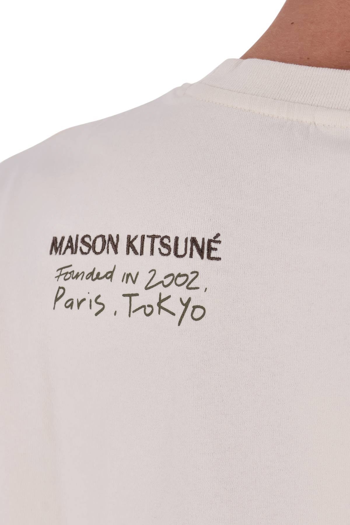 Maison Kitsuné T-shirt oversize Parc Monceau MRMJT12KJ7025 NOBLE BEIGE 