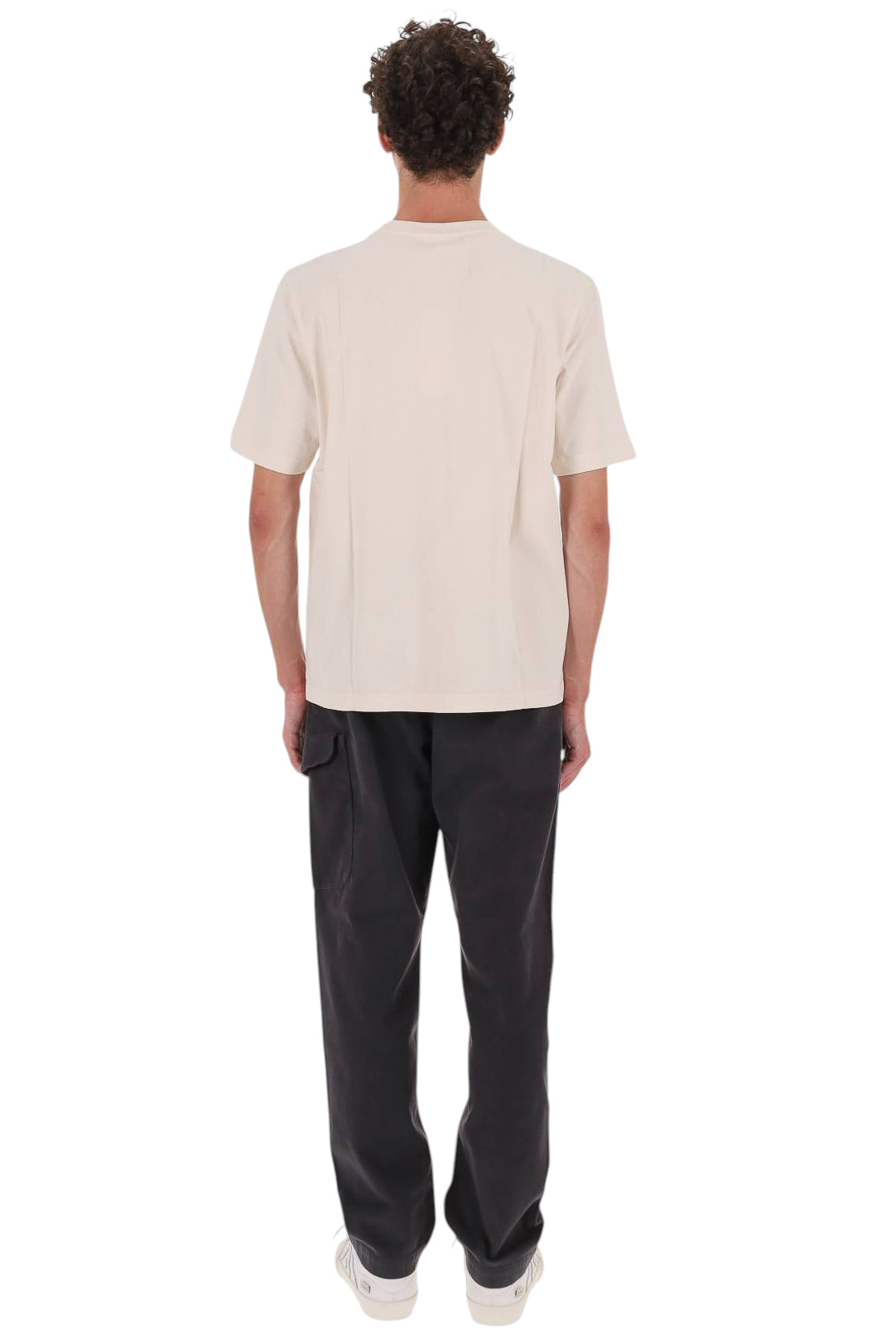 Maison Kitsuné T-shirt in cotone con logo lettering centrale MRMJT33KJ7025 NOBLE BEIGE 