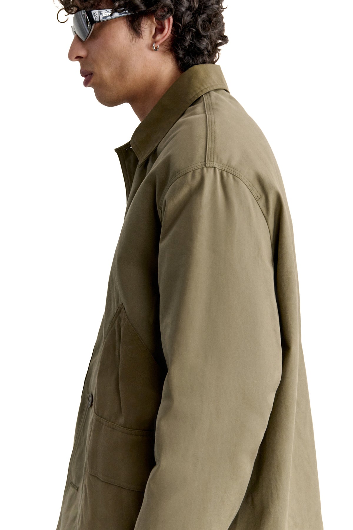 Maison Kitsuné Giubbotto Barn Jacket in cotone cerato Pale Kaki/Deep Kaki MRMWV05WW9118 PALE KAKI/DEEP KAKI 