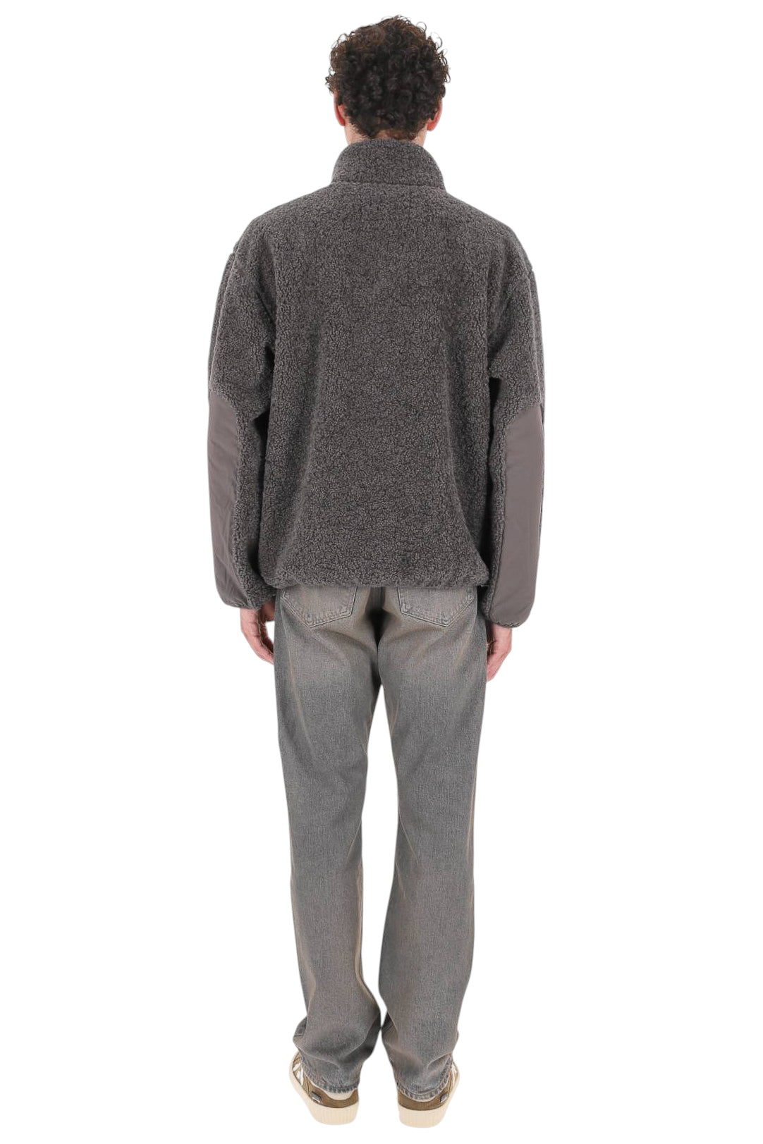 Maison Kitsuné Giubbotto in pile bouclé con Profile Fox MRMWV11WM2046 PAVEMENT 