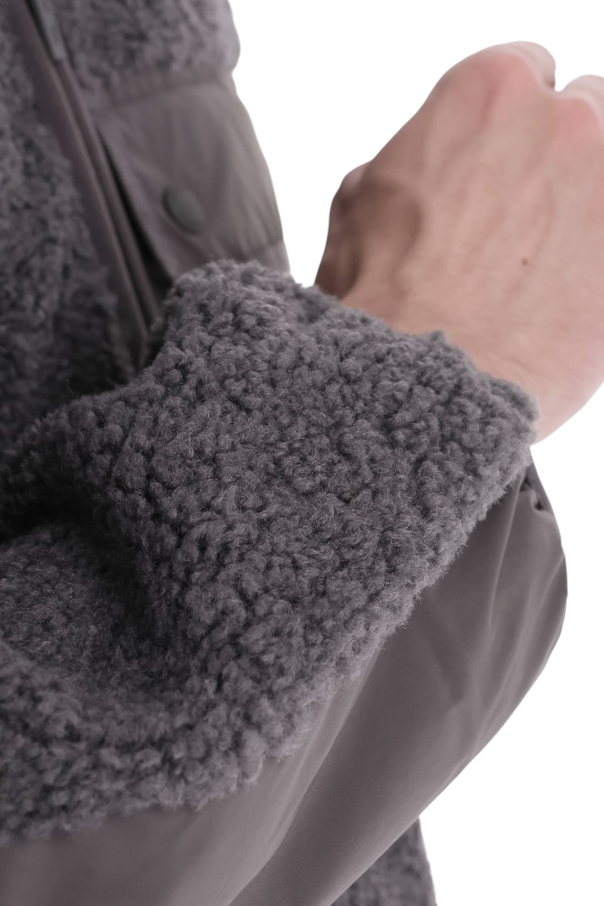 Maison Kitsuné Giubbotto in pile bouclé con Profile Fox MRMWV11WM2046 PAVEMENT 