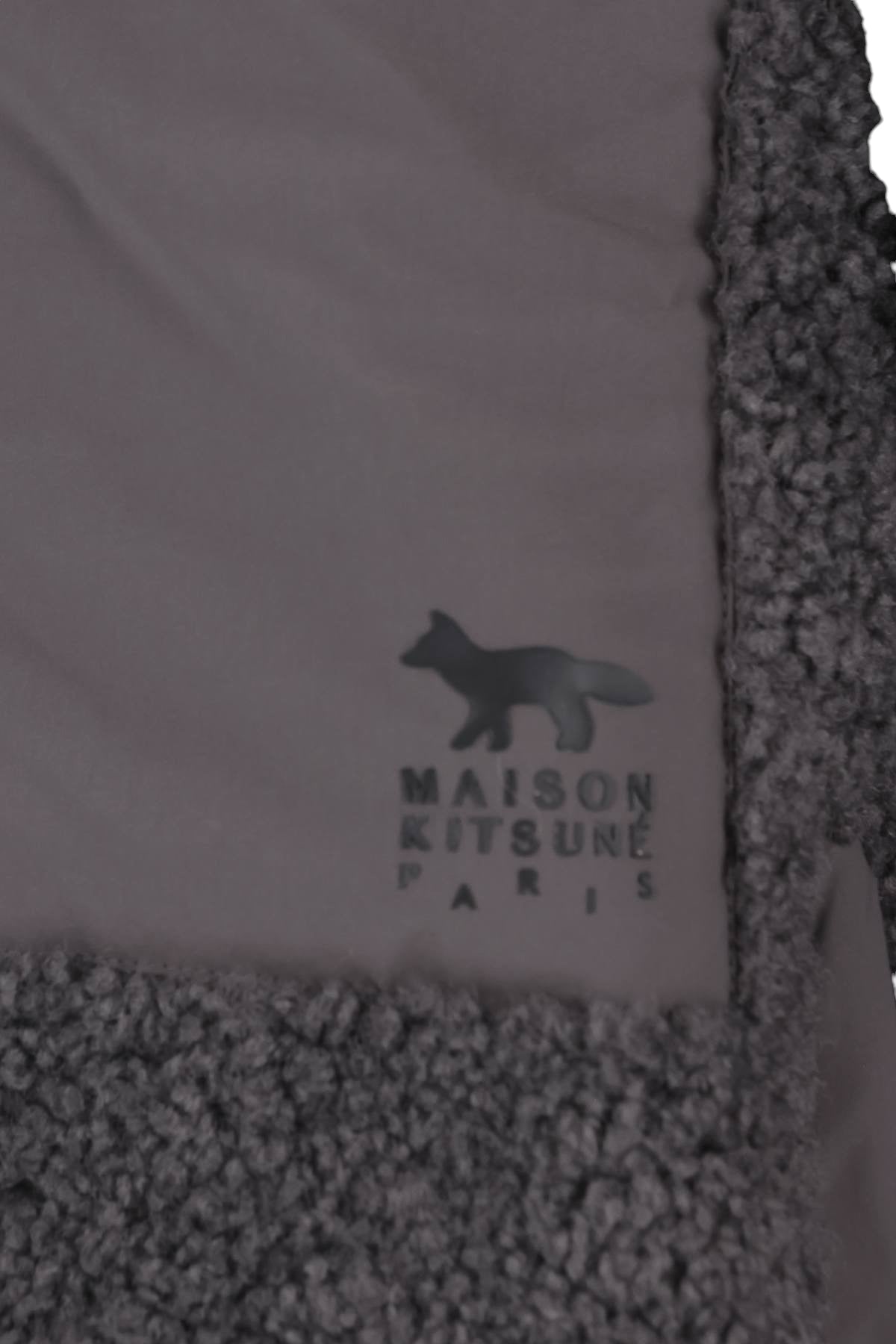 Maison Kitsuné Giubbotto in pile bouclé con Profile Fox MRMWV11WM2046 PAVEMENT 