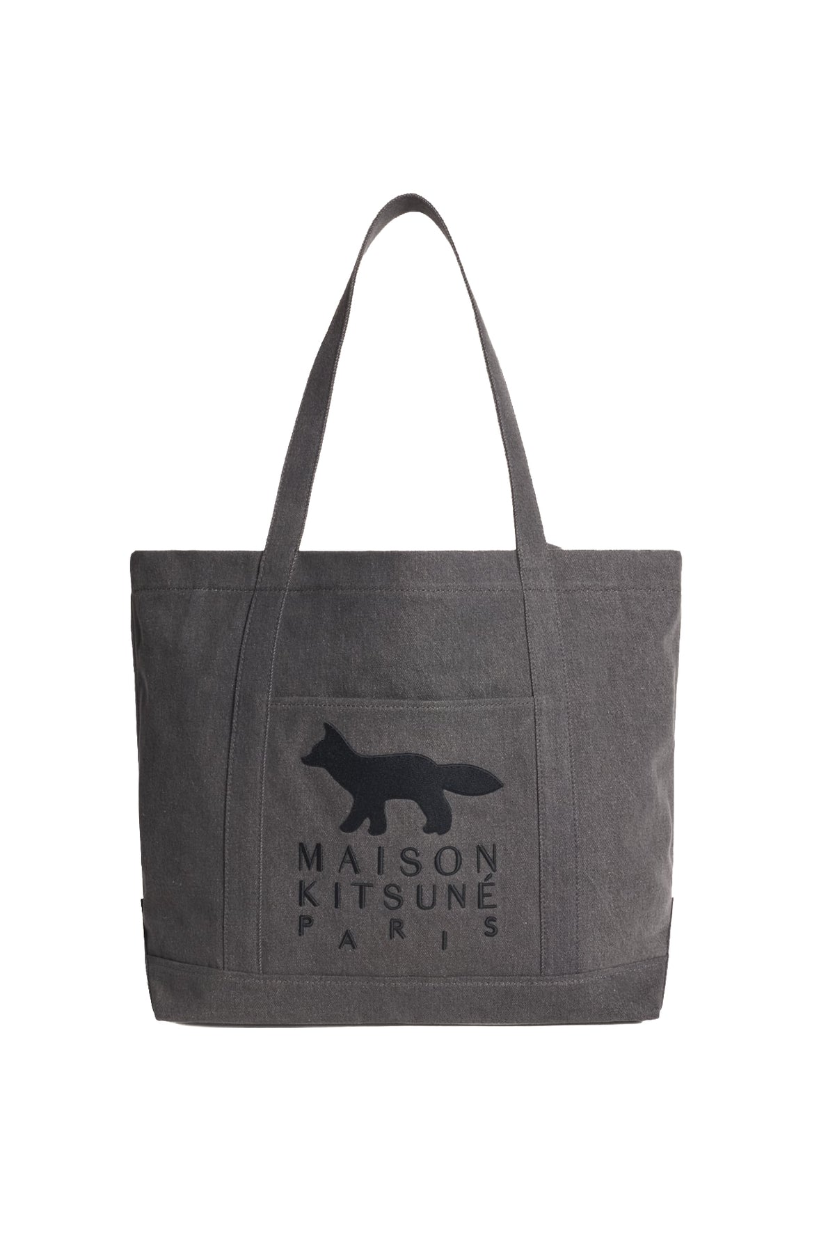 Maison Kitsuné Borsa shopper in denim nero MRUBT15WD4032 WASHED BLACK 