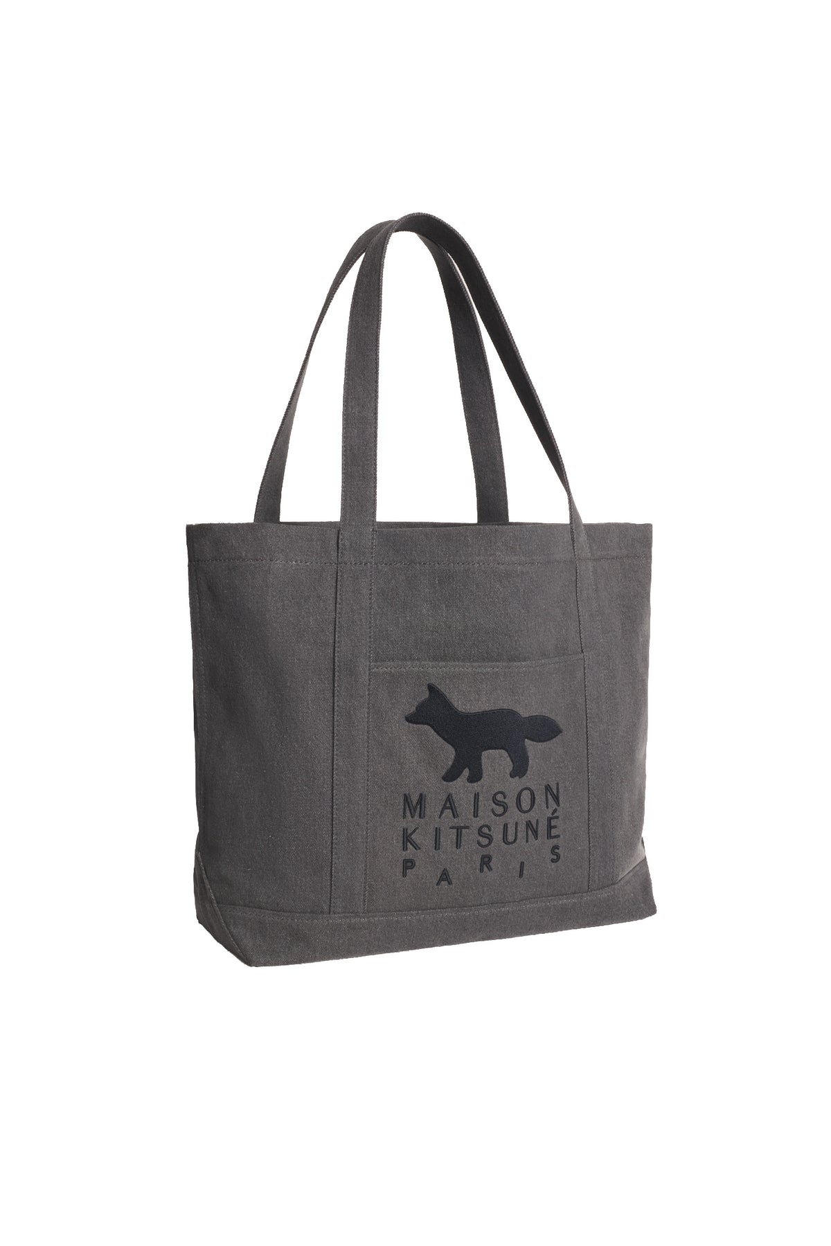 Maison Kitsuné Borsa shopper in denim nero MRUBT15WD4032 WASHED BLACK 