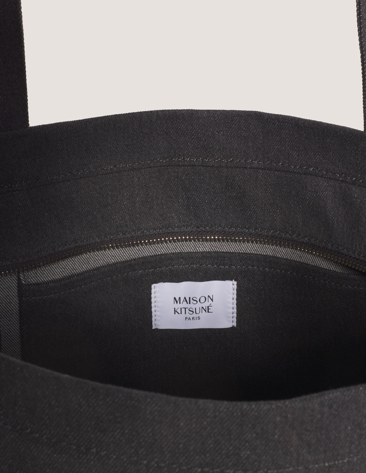 Maison Kitsuné Borsa shopper in denim nero MRUBT15WD4032 WASHED BLACK 
