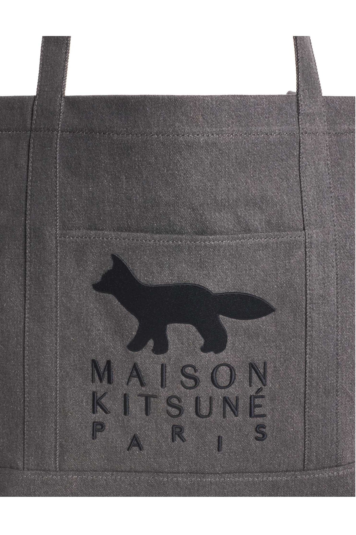 Maison Kitsuné Borsa shopper in denim nero MRUBT15WD4032 WASHED BLACK 