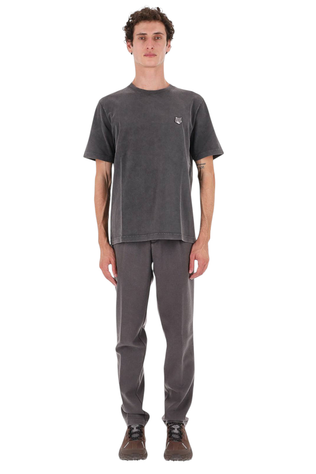 Maison Kitsuné T-shirt in cotone faded PM00108KJBIT7 BLACK FADED 