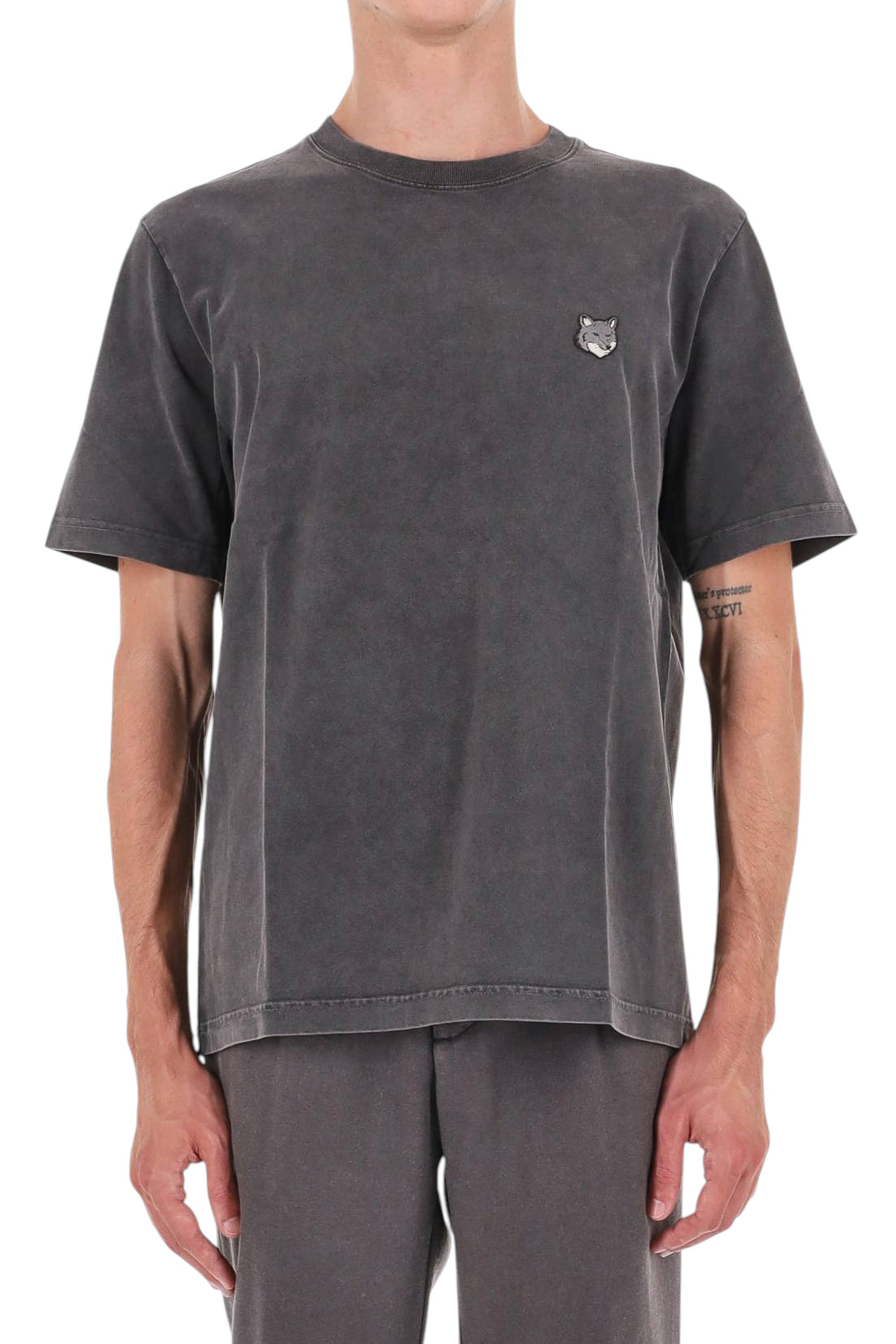 Maison Kitsuné T-shirt in cotone faded PM00108KJBIT7 BLACK FADED 