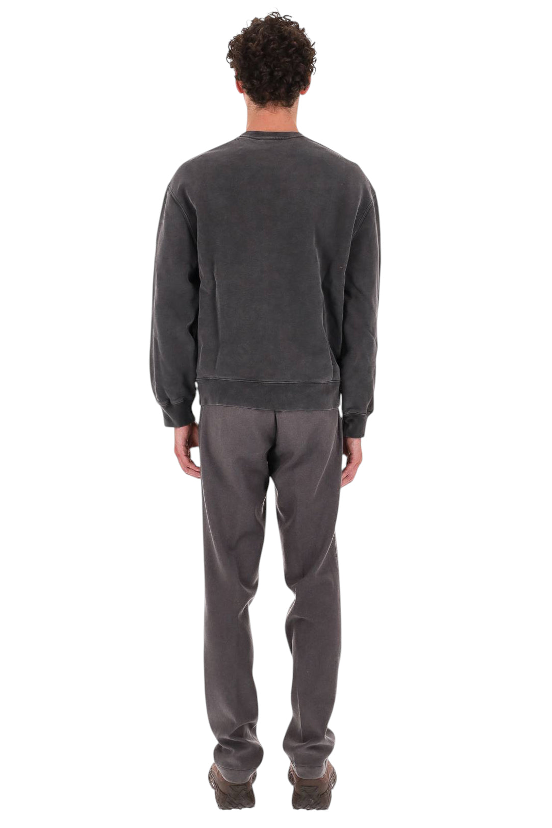 Maison Kitsuné Felpa girocollo in cotone faded PM00304KMBIT4 BLACK FADED 