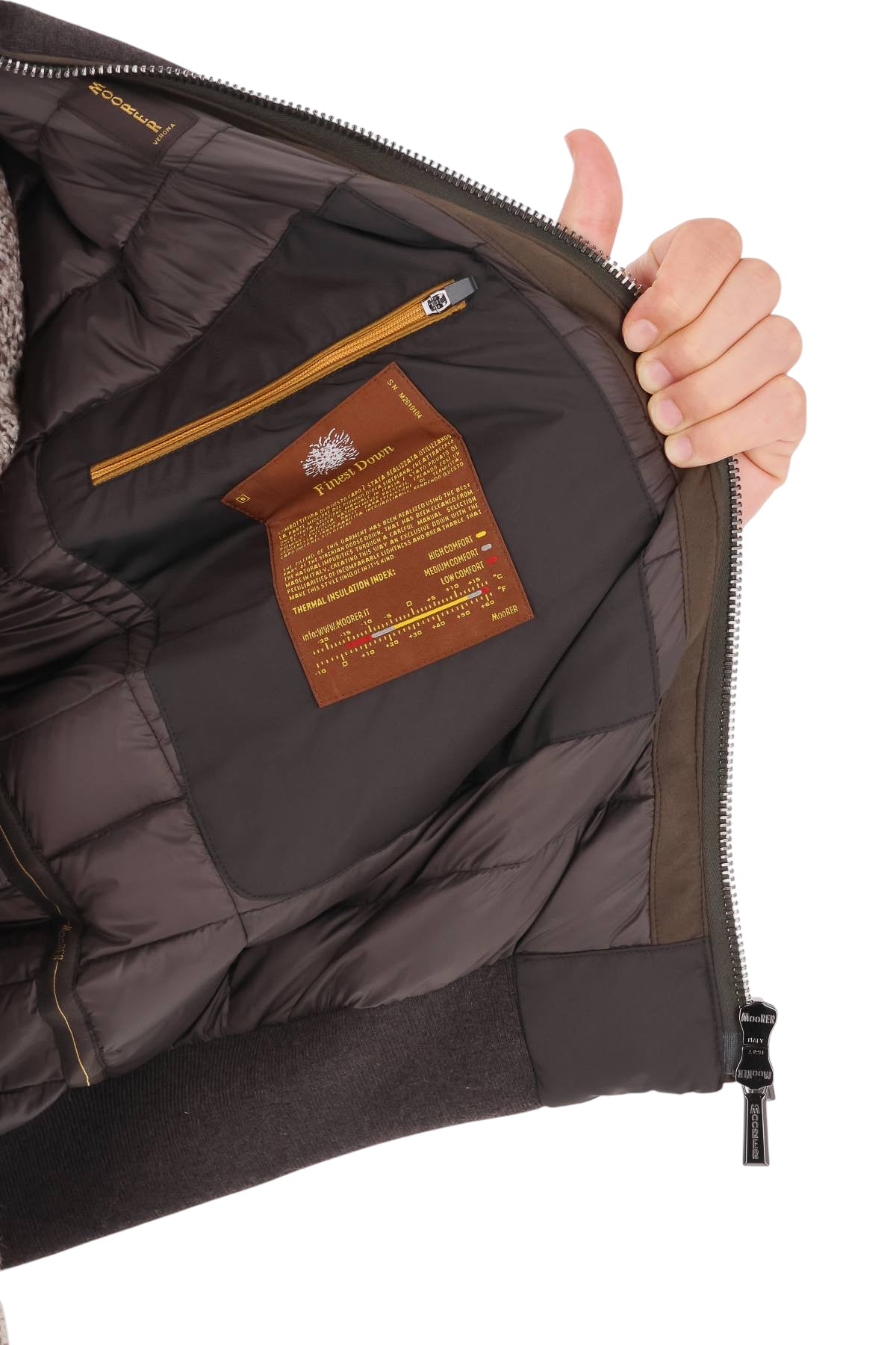 Moorer Piumino bomber in lana-cashmere con collo in pelliccia mod. Bellati-MRW BELLATI MRW U0213 