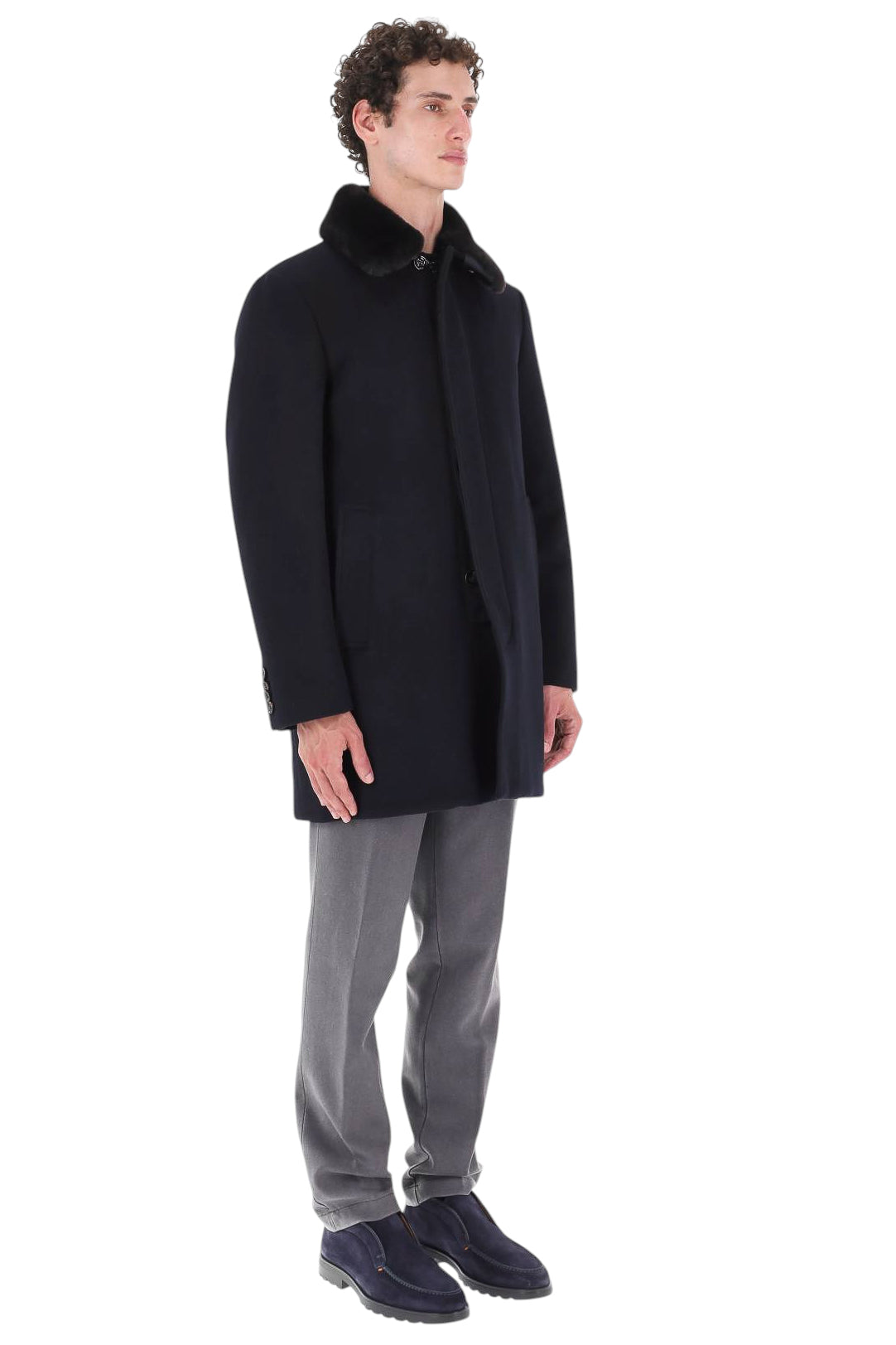 Moorer Cappotto con collo in pelliccia Simmons-LE SIMMONS LE U0497 