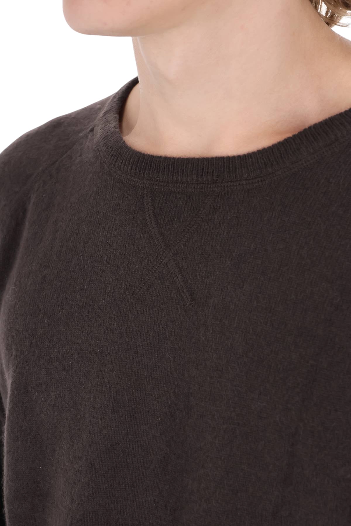 Officine Générale Maglia girocollo Daily Classics in cashmere DLCXKNT319 DARK BROWN 