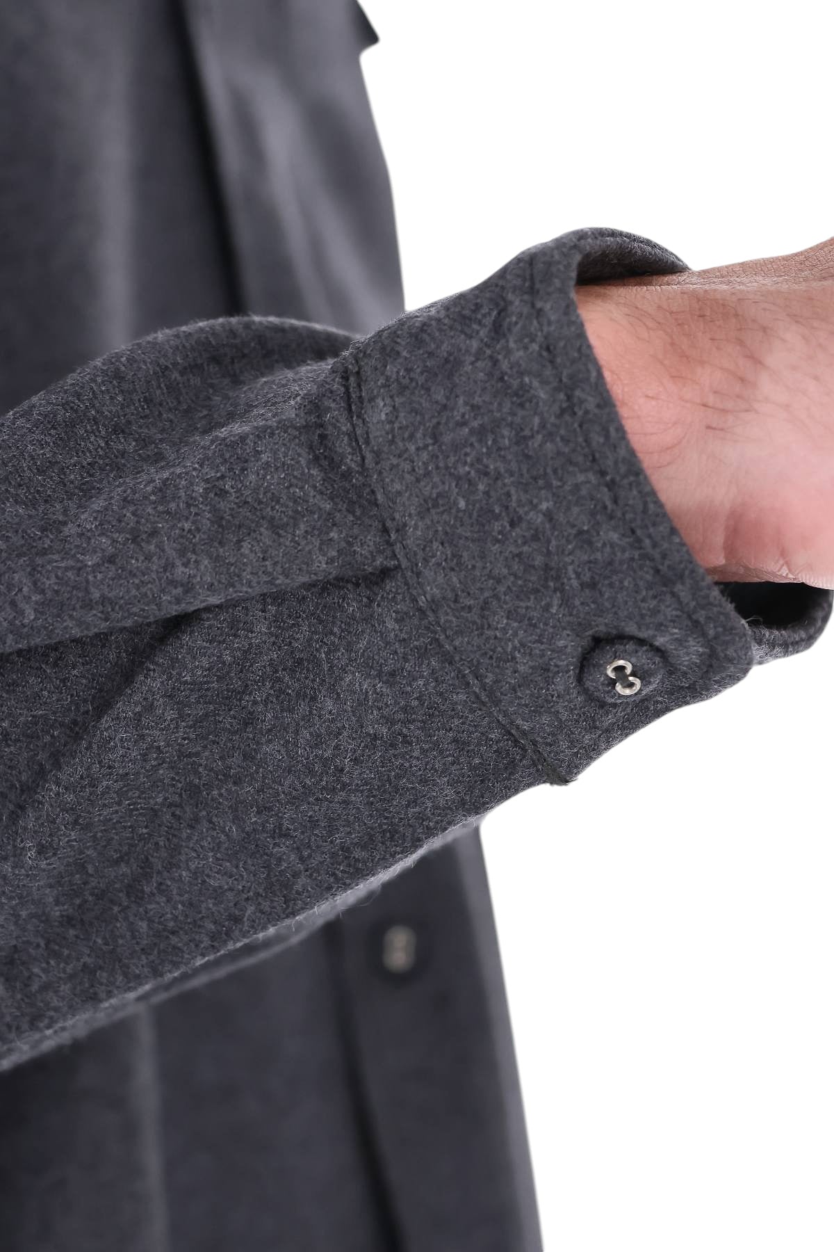 Officine Générale Camicia Jemsley in twill di lana vergine MSHI005 MID HEATHER GREY 