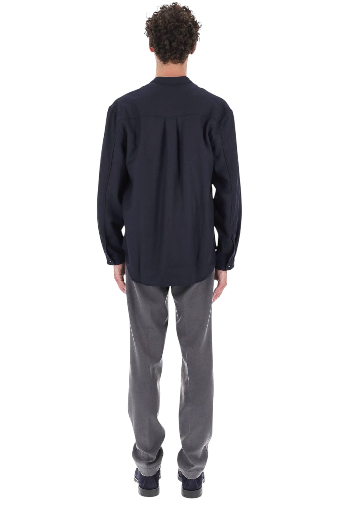 Officine Générale Camicia Jemsley in twill di lana vergine MSHI006 DARK NAVY 