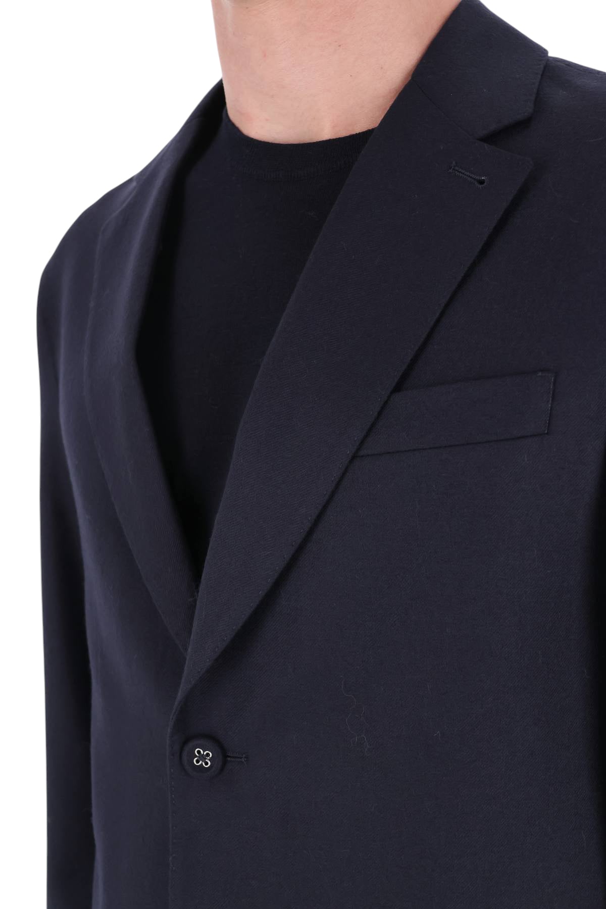 Officine Générale Giacca Michel in twill di lana vergine MTLG409 DARK NAVY 