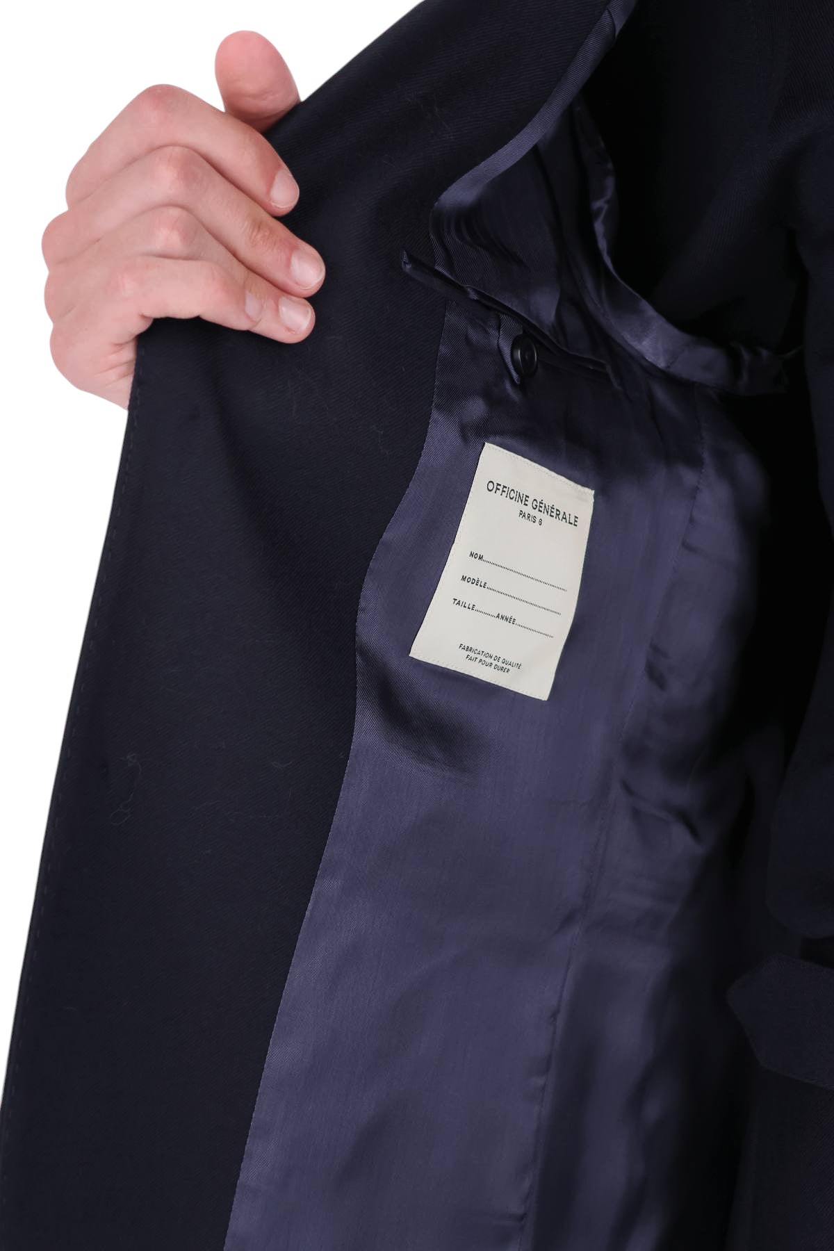 Officine Générale Giacca Michel in twill di lana vergine MTLG409 DARK NAVY 