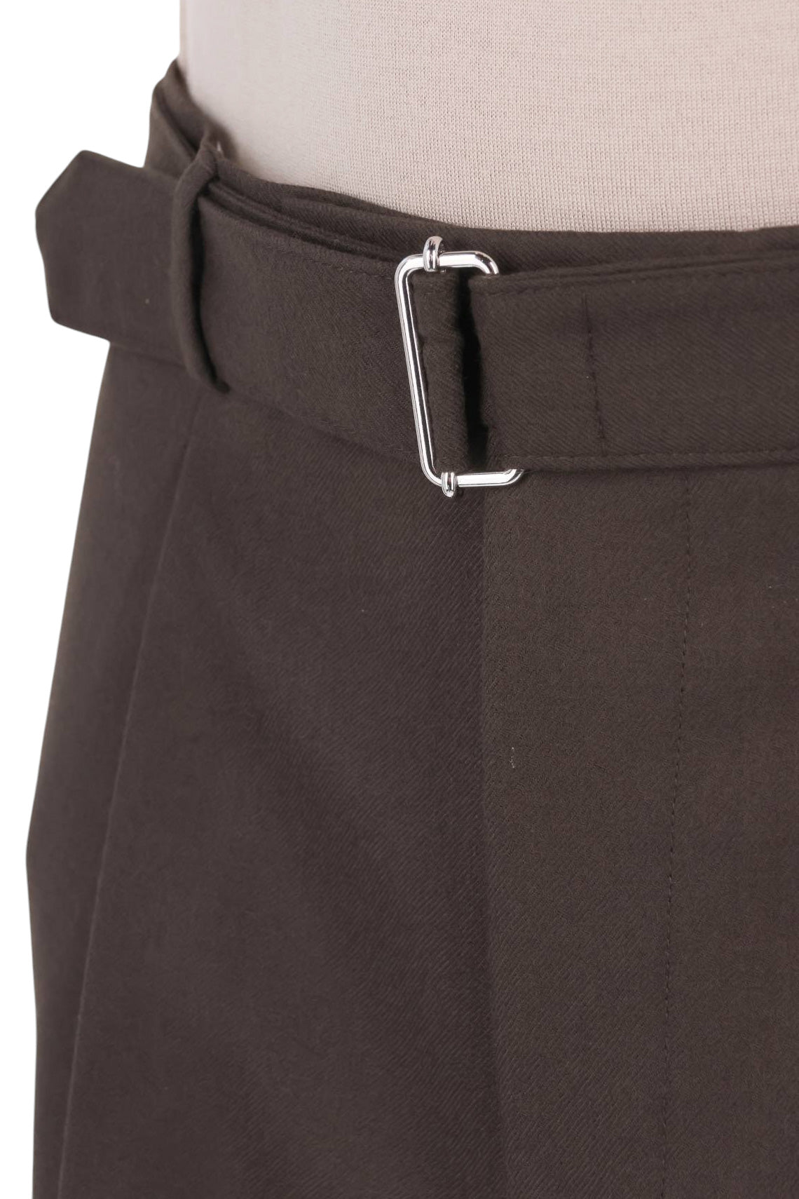 Officine Générale Pantalone Hugo con pinces in twill di pura lana vergine MTLG452 COFFEE 