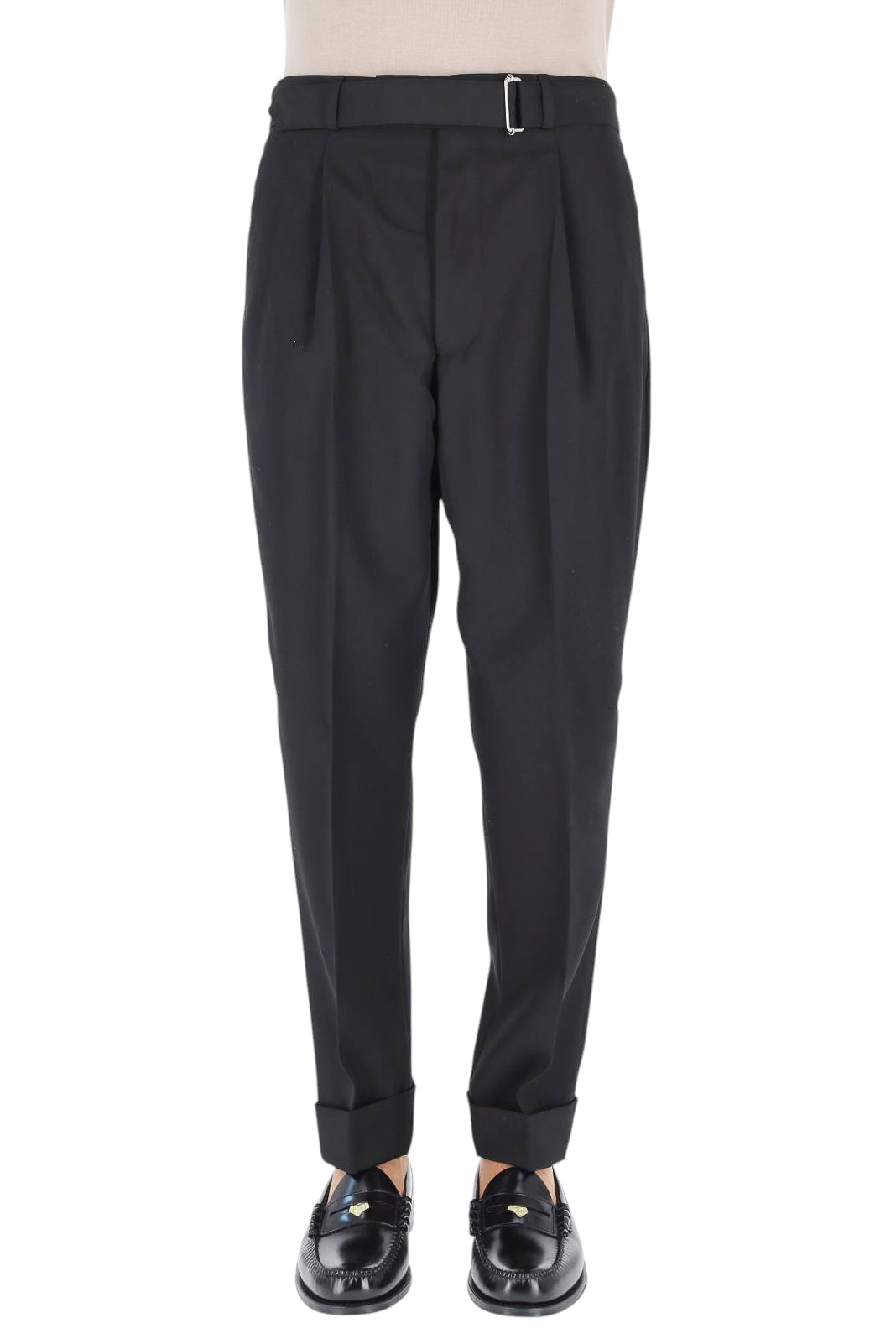 Officine Générale Pantalone Hugo in ottoman di lana vergine MTLG453 BLACK 