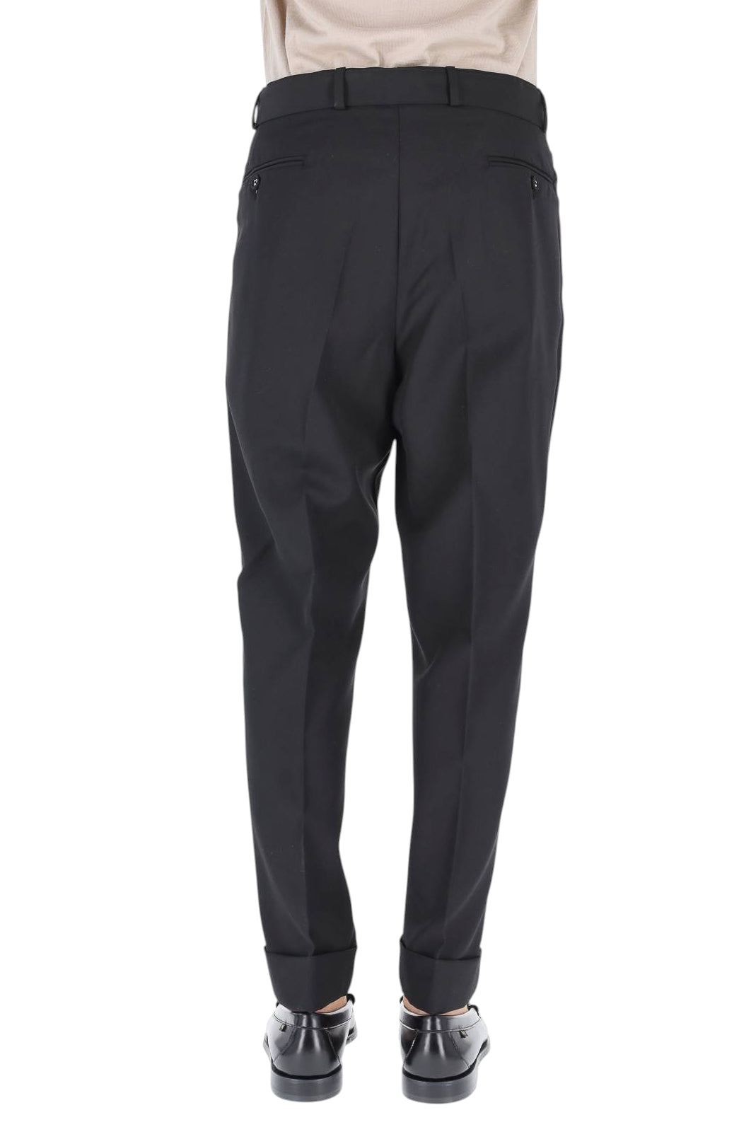 Officine Générale Pantalone Hugo in ottoman di lana vergine MTLG453 BLACK 