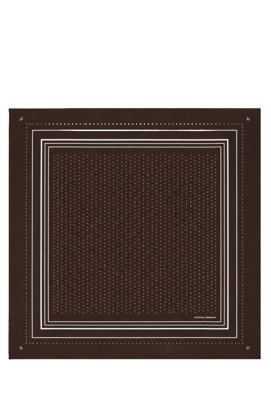 Officine Générale Sciarpa 85x85 cm. in lana fantasia XACC852 COFFEE/CREAM 