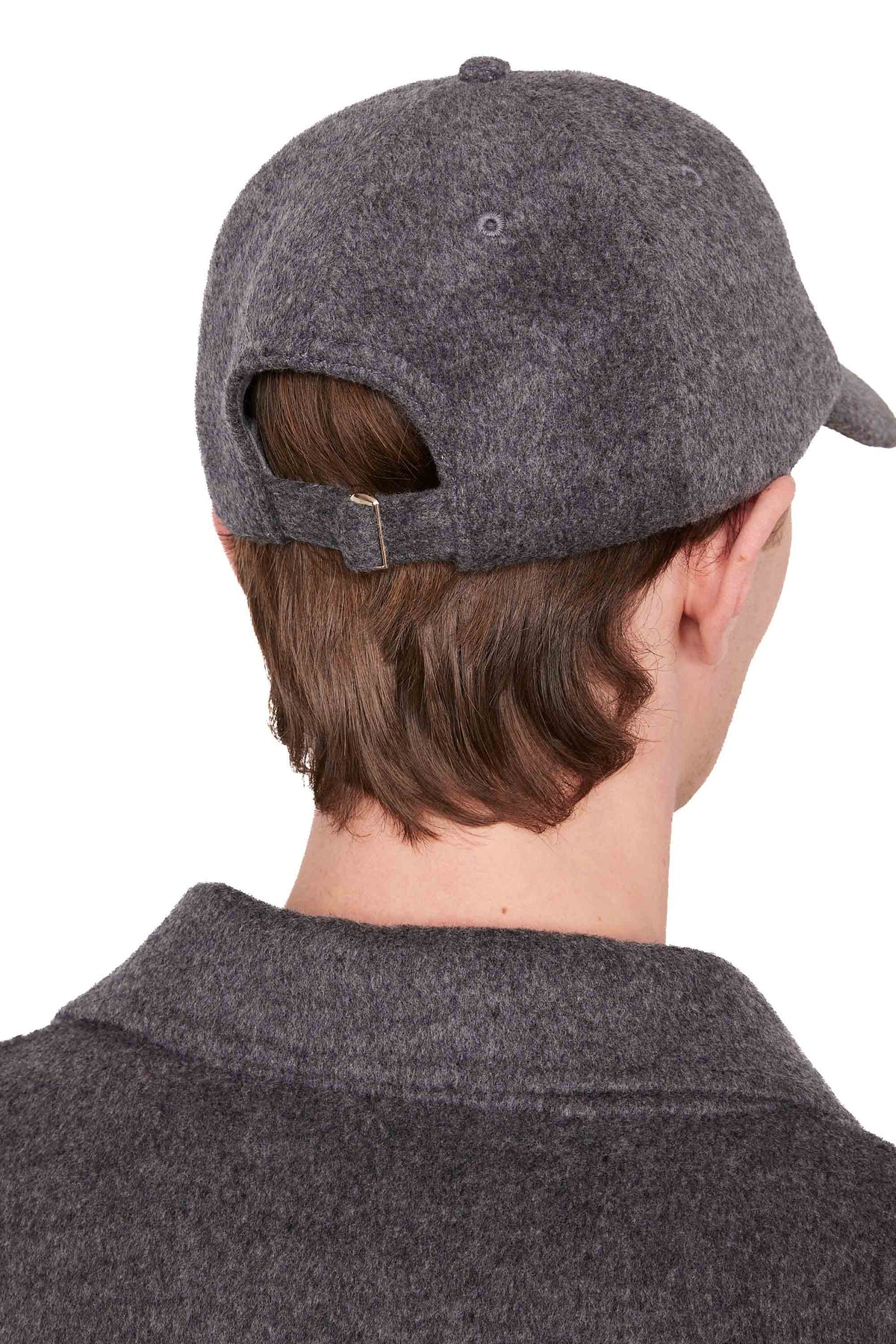 Officine Générale Baseball in lana XACC862 MID HEATHER GREY 