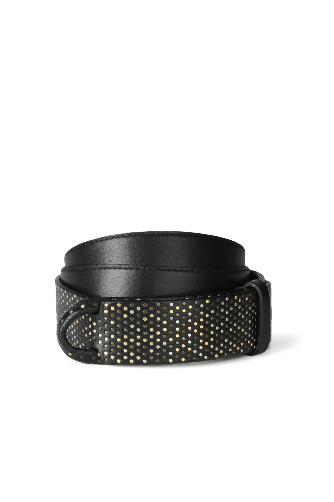 Orciani Cintura NoBuckle Bull in pelle nera con microborchie NB022_BUL NERO 