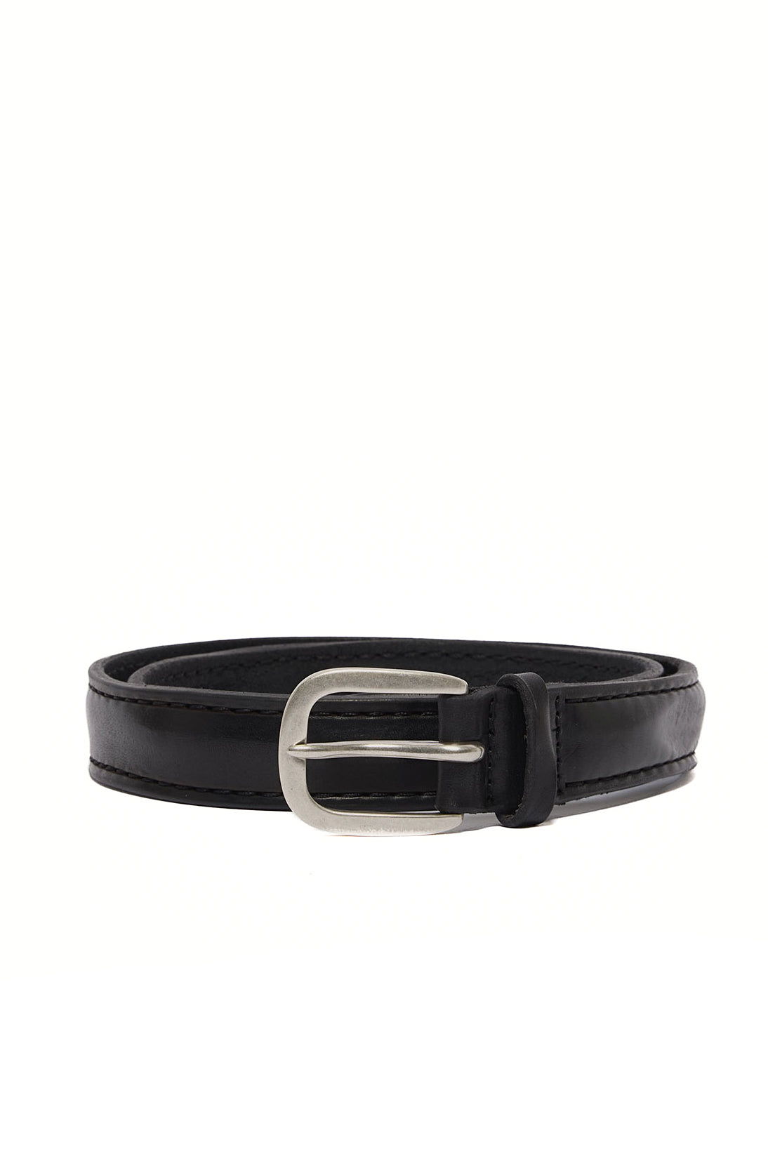 Orciani Cintura 3 cm in pelle bull con cuciture U08421_BUS NERO 