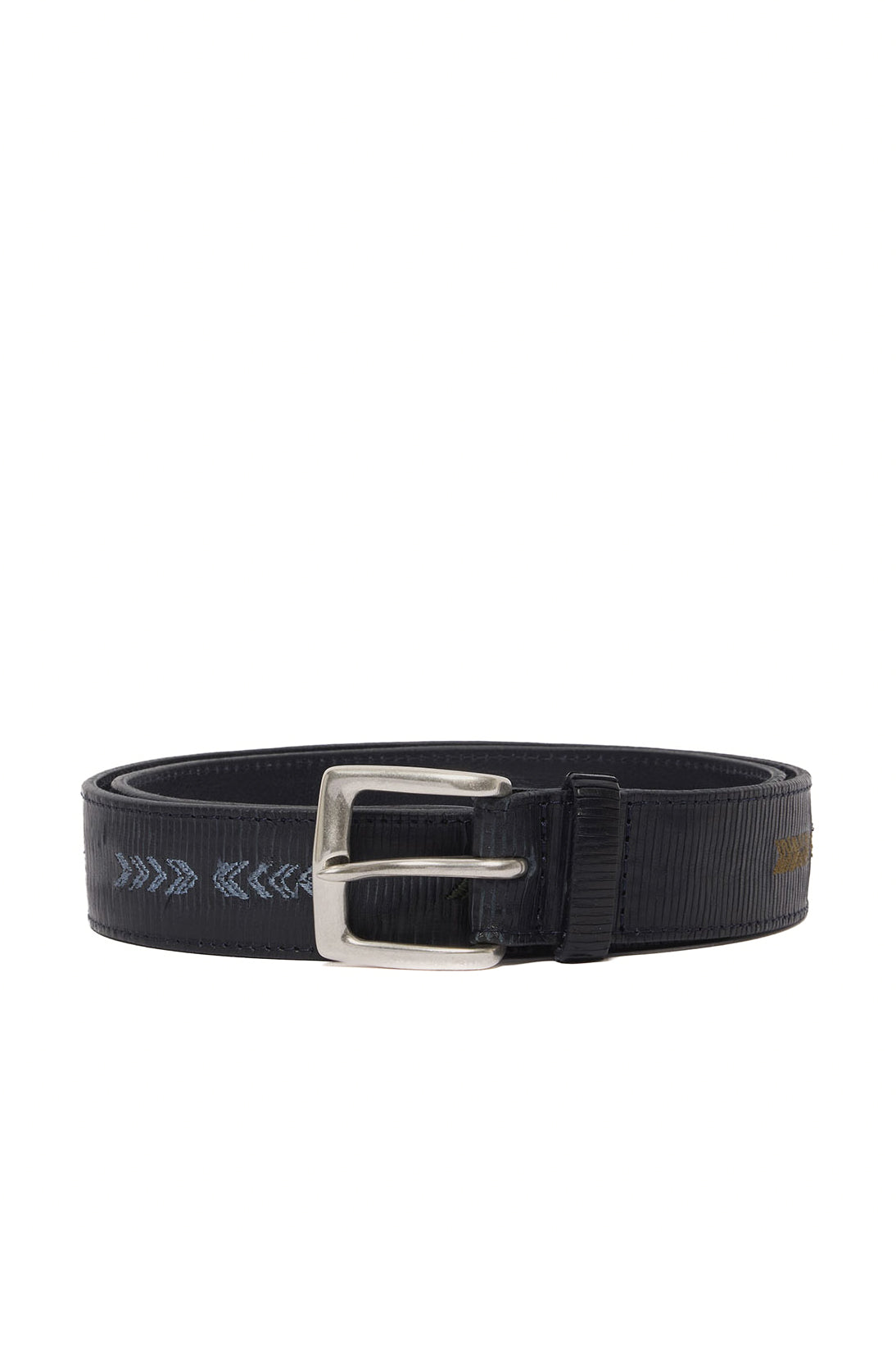Orciani Cintura in pelle laserata con ricami U08434_BLX BLU 