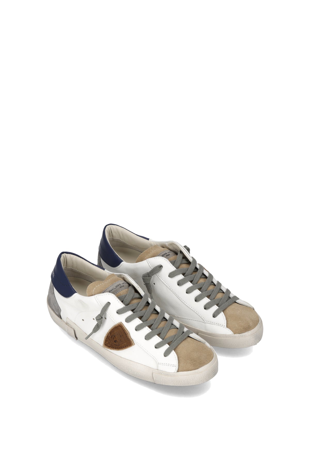 Philippe Model Sneaker Paris in pelle Vintage Mix con talloncino blu PRLU PRSX/22 WX57 