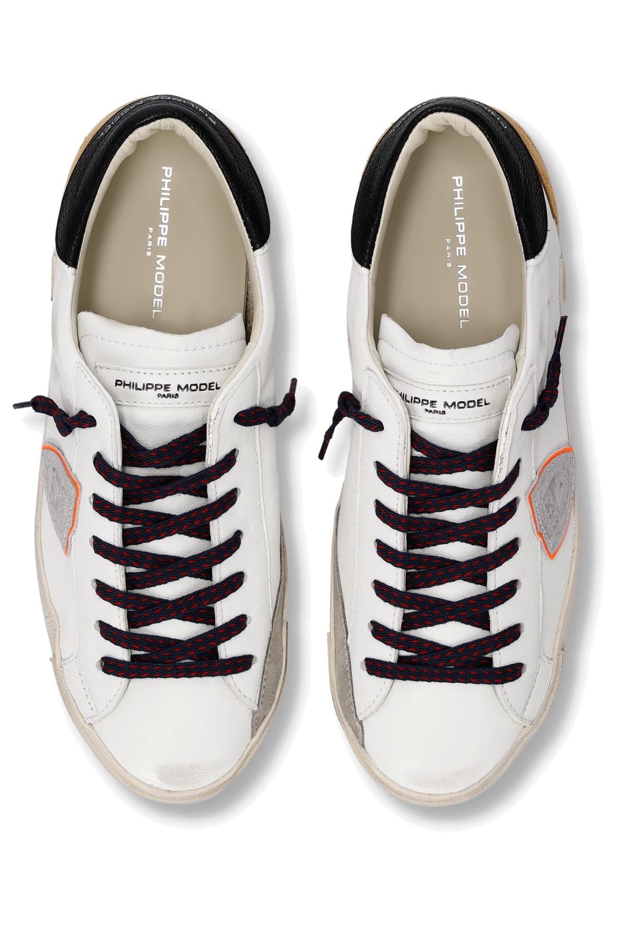 Philippe Model Sneaker Paris in pelle Vintage Mix con talloncino nero PRLU PRSX/23 WX58 
