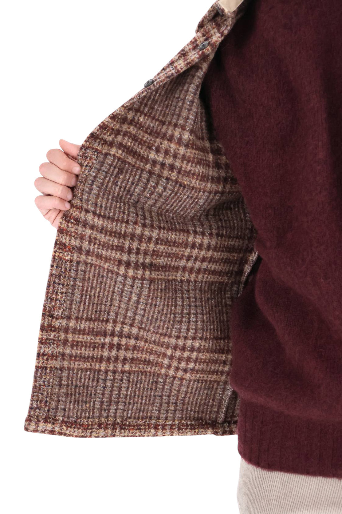 Portuguese Flannel Overshirt check in lana-viscosa CLARION MLTCR 