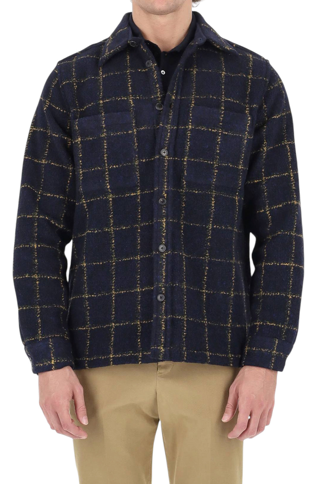 Portuguese Flannel Overshirt check in lana-viscosa VEGA MLTCR 