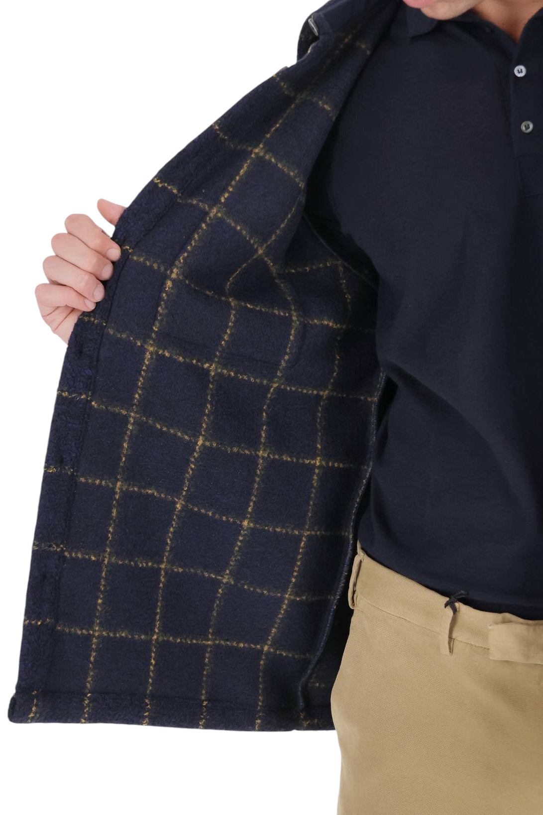 Portuguese Flannel Overshirt check in lana-viscosa VEGA MLTCR 