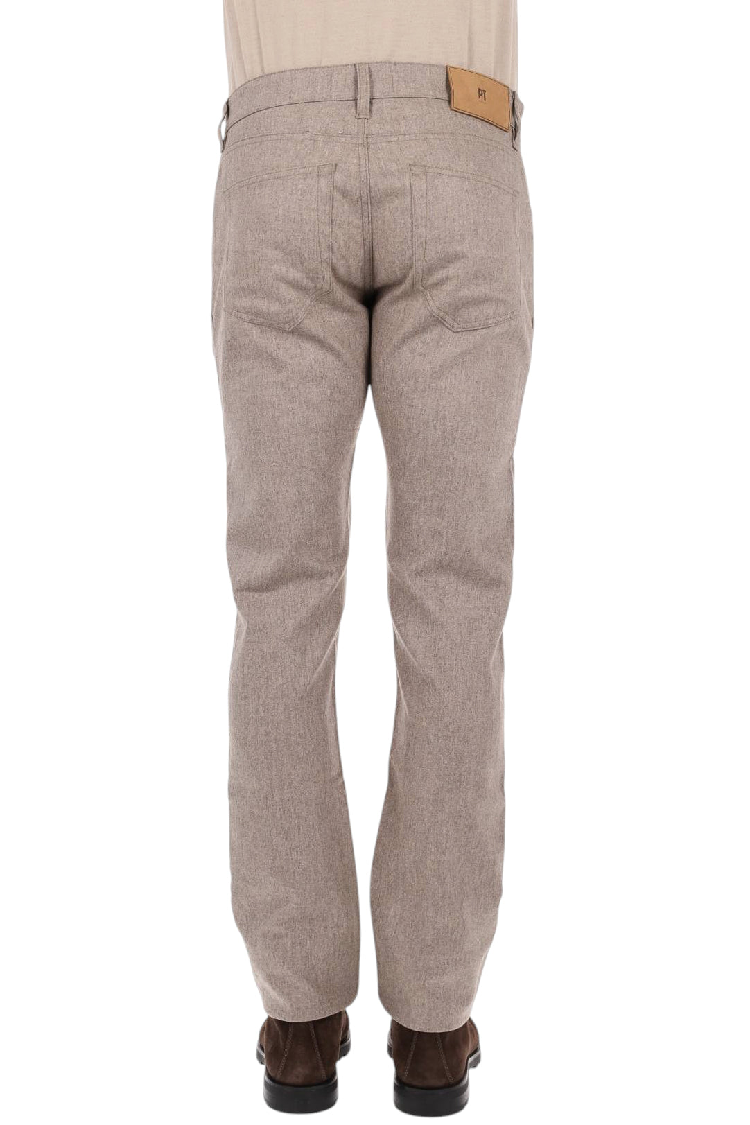 PT Denim 5 tasche straight fit in flanella di lana-cashmere ecrù C5-PP05Z0 TO03S0 0040 