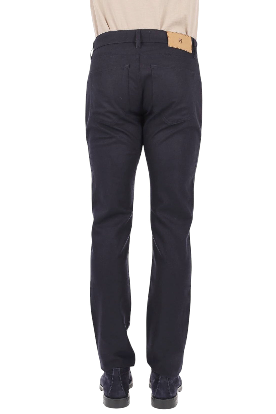 PT Denim 5 tasche straight fit in flanella di lana-cashmere blu C5-PP05Z0 TO03S0/2 0360 