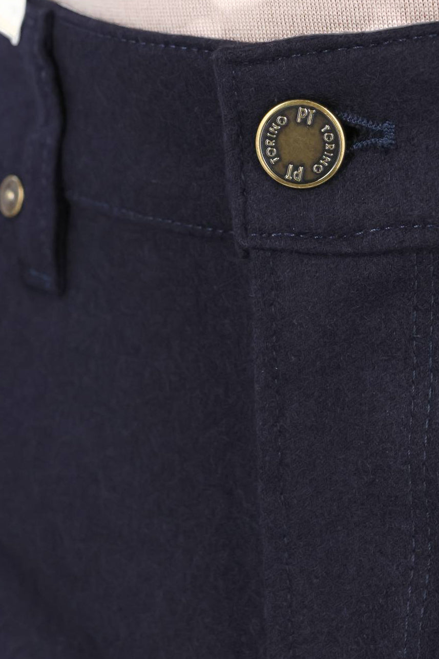 PT Denim 5 tasche straight fit in flanella di lana-cashmere blu C5-PP05Z0 TO03S0/2 0360 