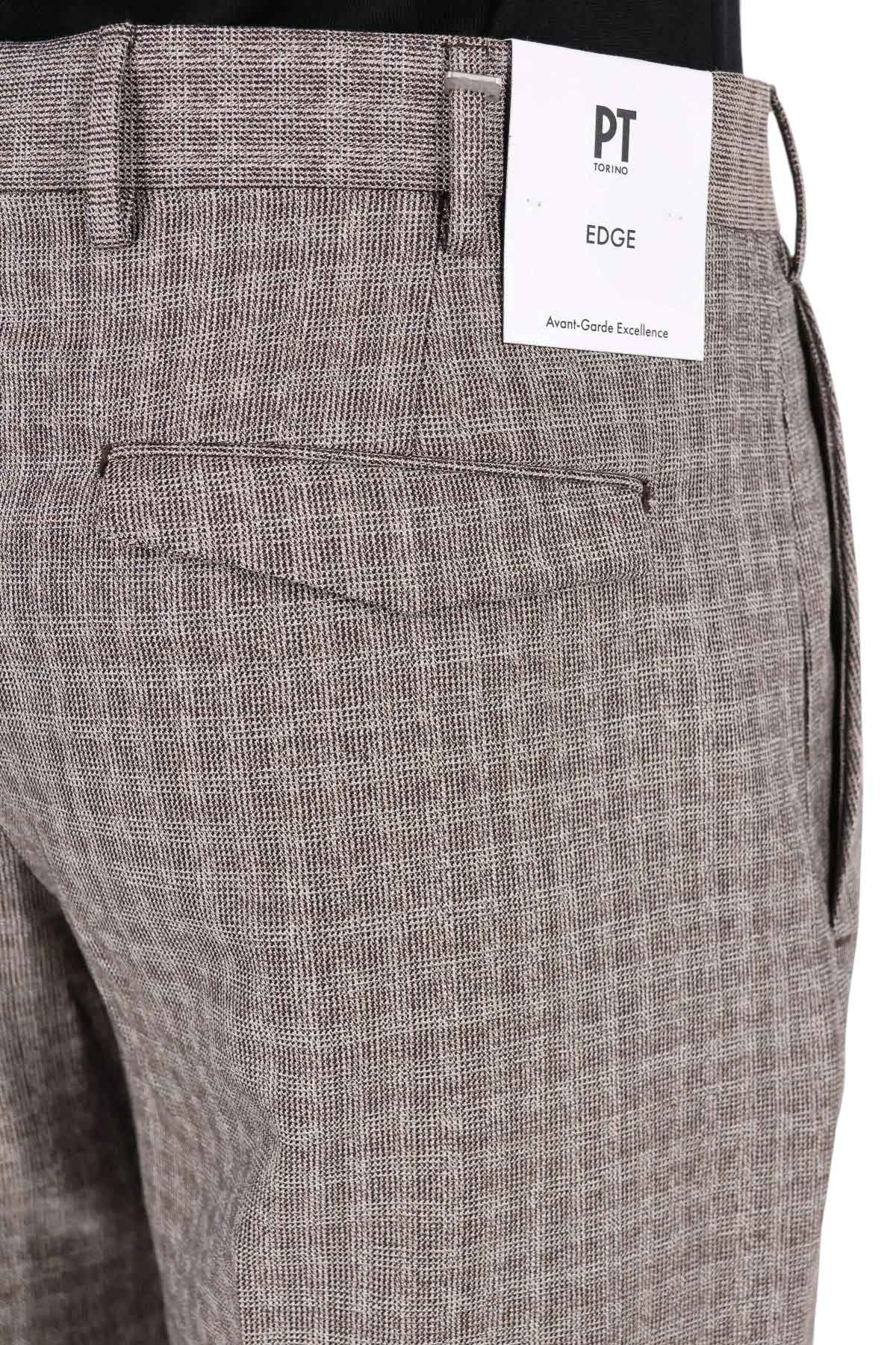 PT Torino Pantalone Michael in lana vergine mélange marrone CO-AFJDB00FWD MR99 0130 