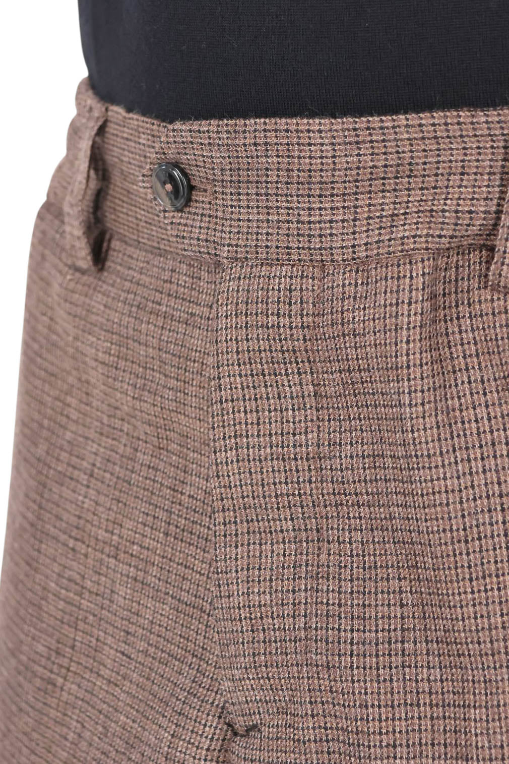 PT Torino Pantalone The Rebel in lana vergine microcheck marrone CO-RFRBB30FWD LB13 0160 