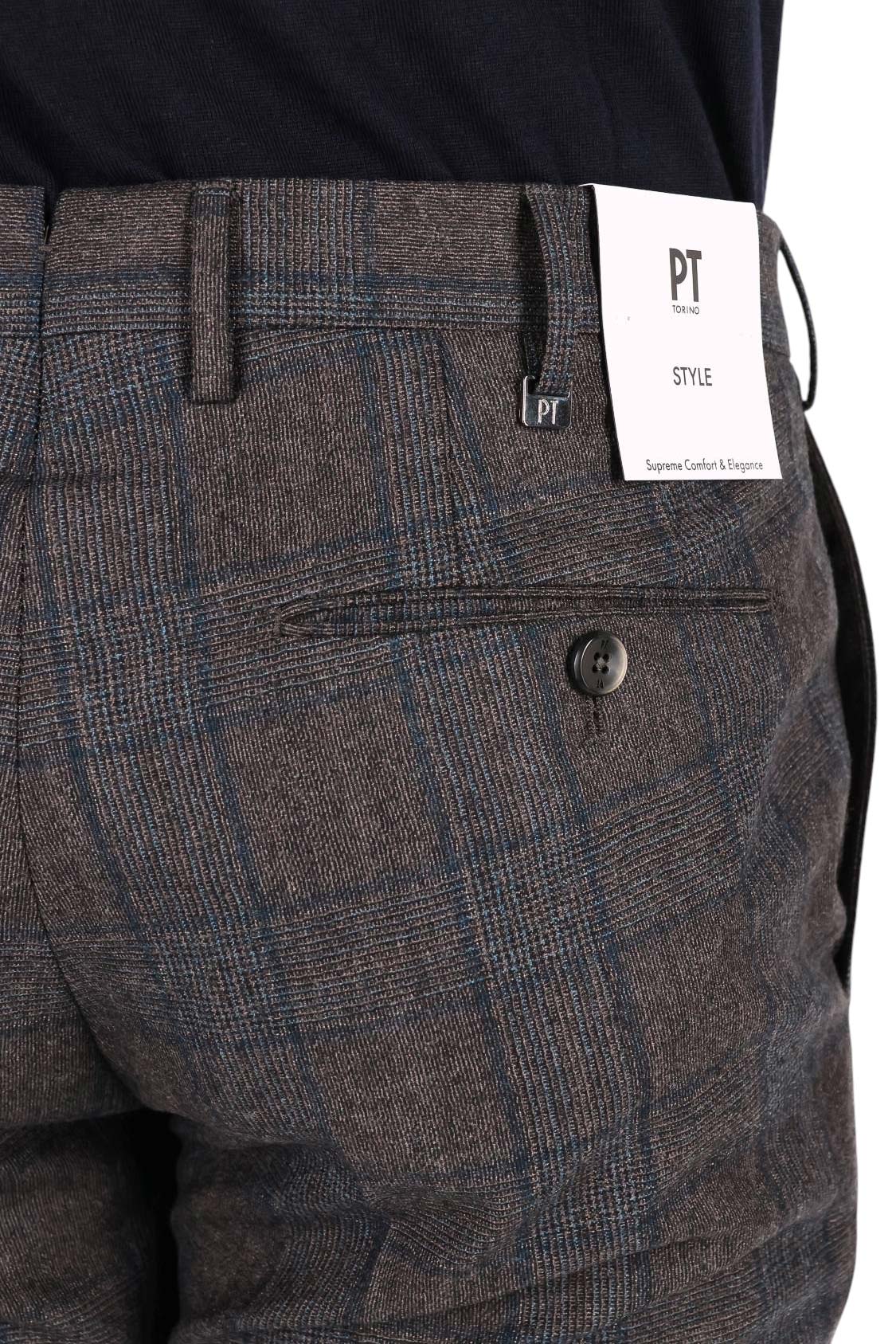 PT Torino Pantalone demi foulé in lana vergine-cashmere check Slim fit CO-VF01Z00CL1 ZI72 0440 