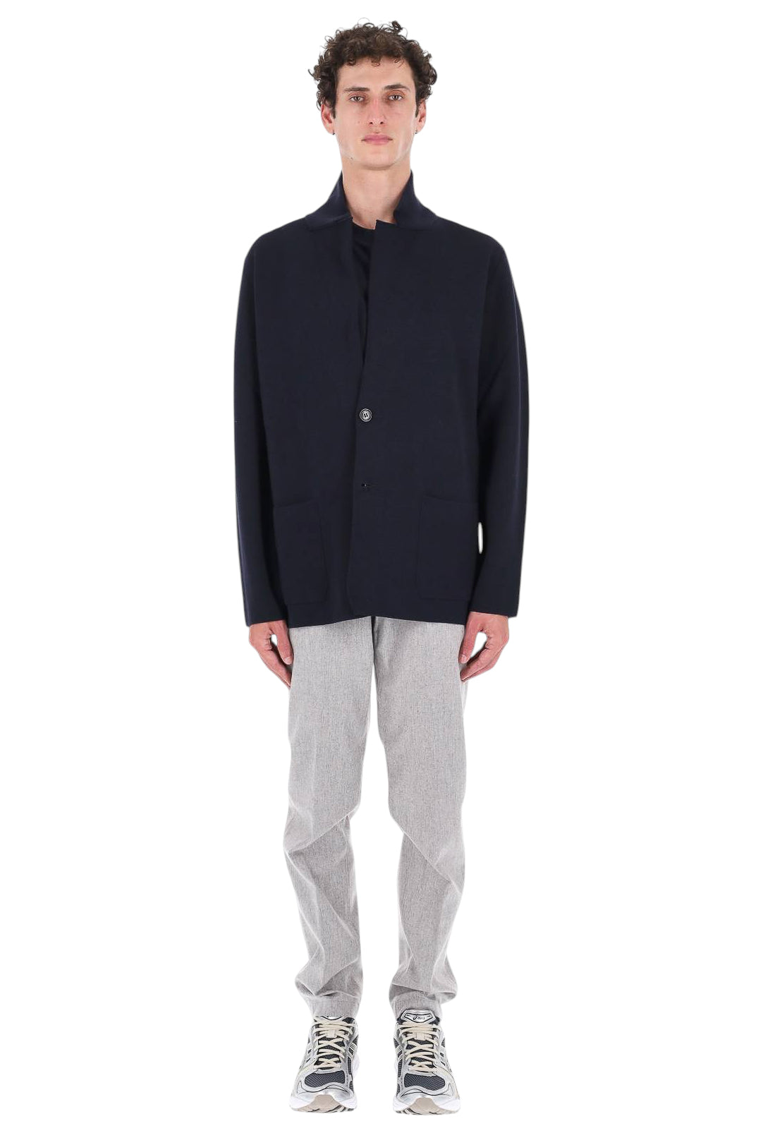 Roberto Collina Giacca-maglia monopetto in lana merino MYB04011 10 