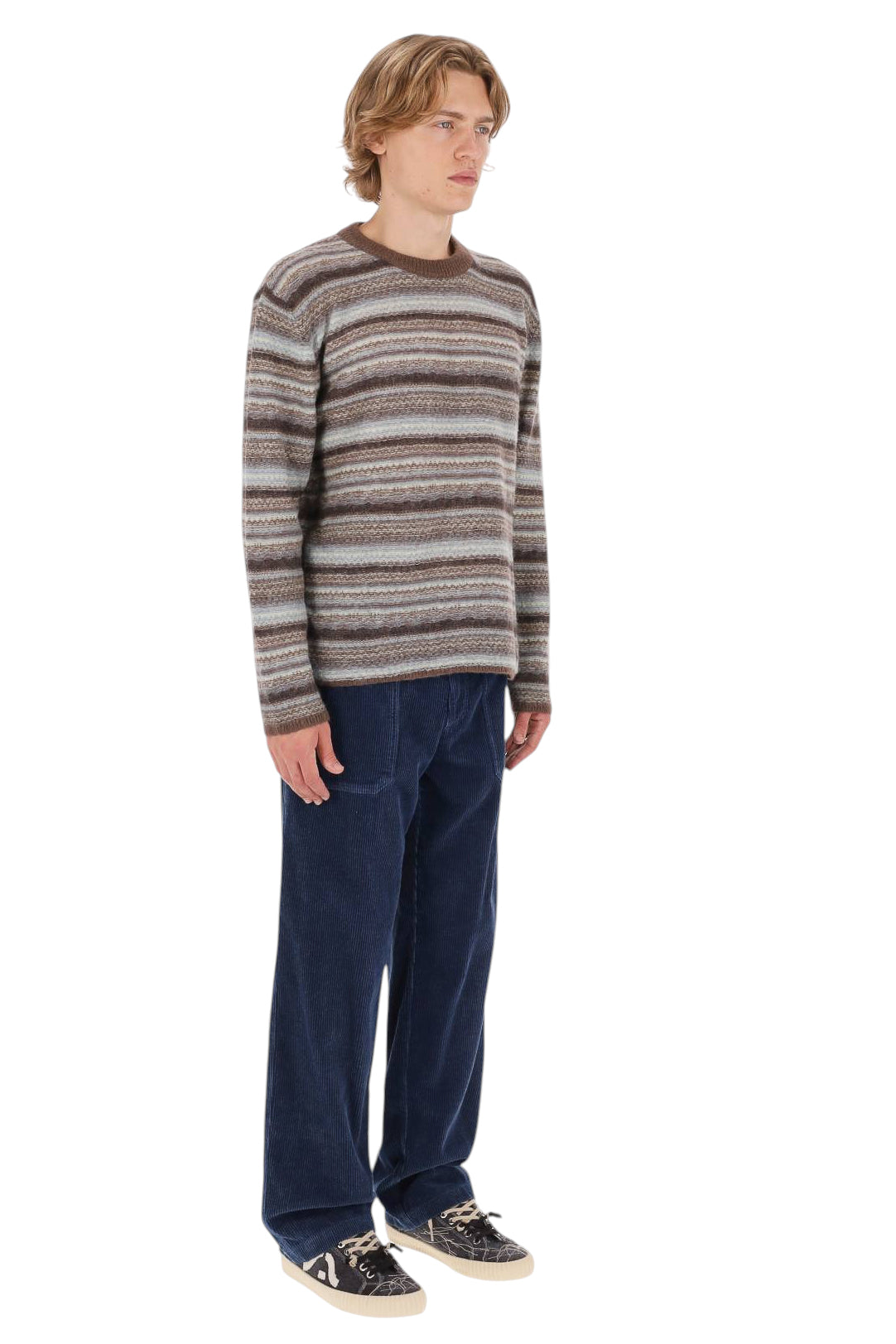 Roberto Collina Maglia girocollo rigata in alpaca-lana MYB11201 08 