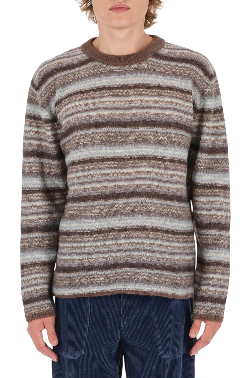 Roberto Collina Maglia girocollo rigata in alpaca-lana MYB11201 08 