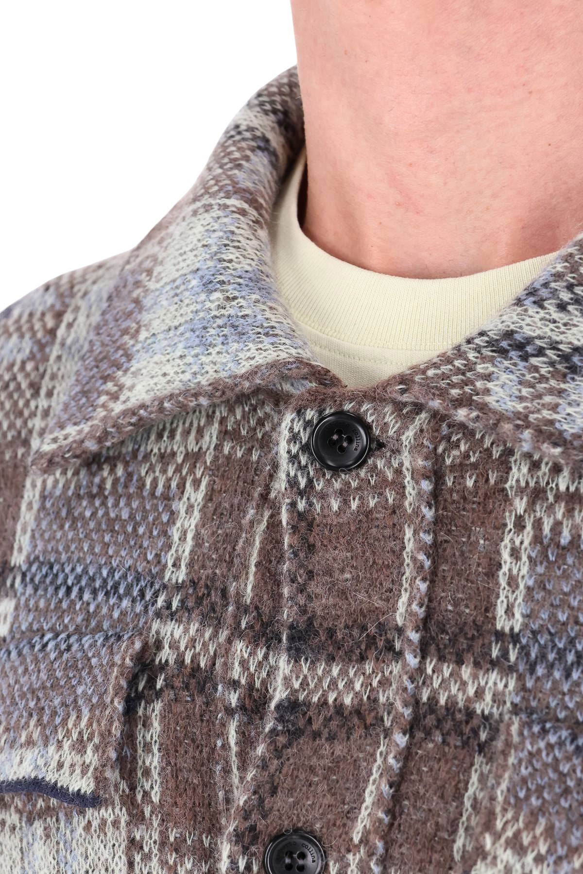 Roberto Collina Overshirt check in alpaca-lana MYB13005 08 