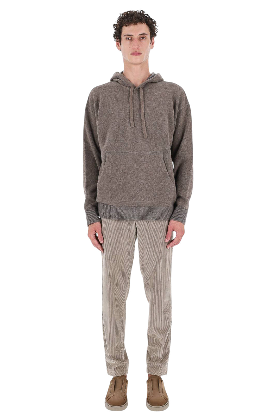 Roberto Collina Felpa oversize in lana vergine con cappuccio MYB15007 62 