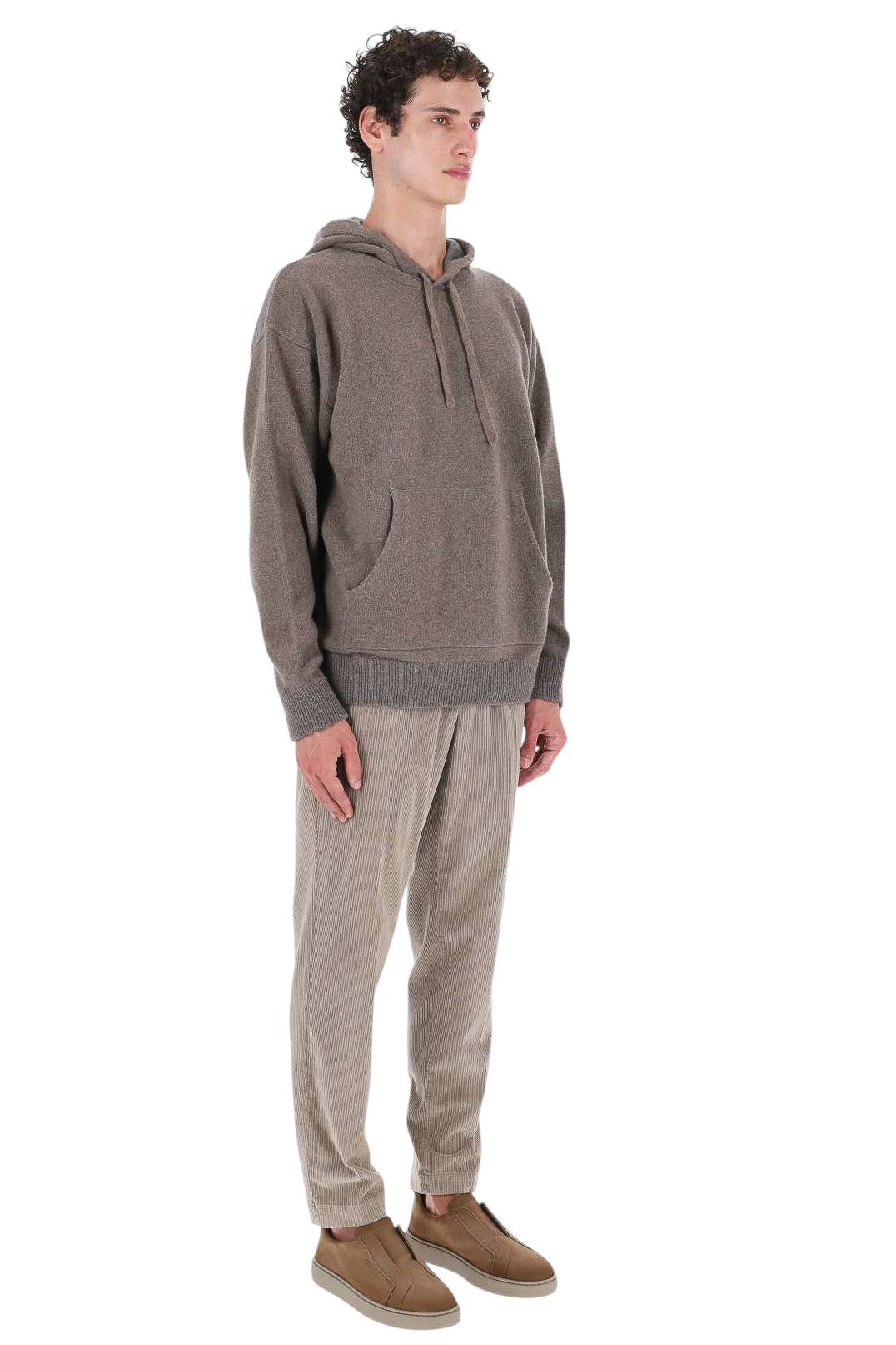 Roberto Collina Felpa oversize in lana vergine con cappuccio MYB15007 62 