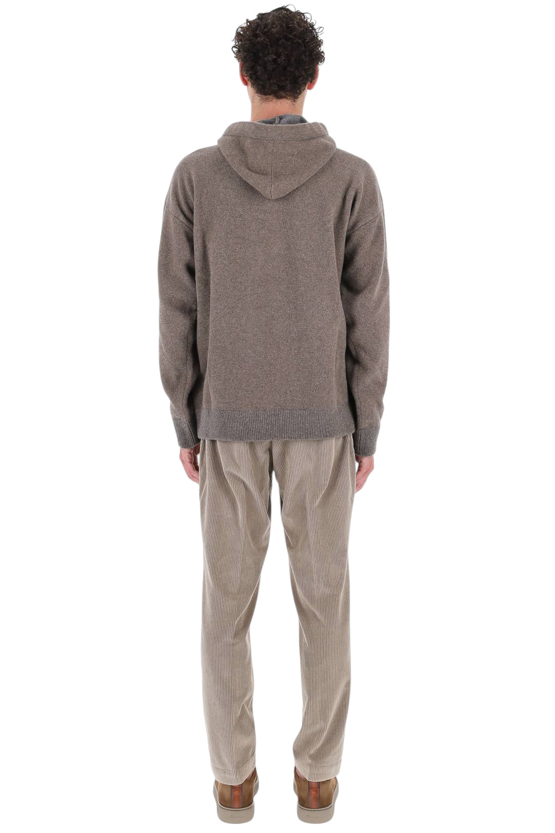 Roberto Collina Felpa oversize in lana vergine con cappuccio MYB15007 62 