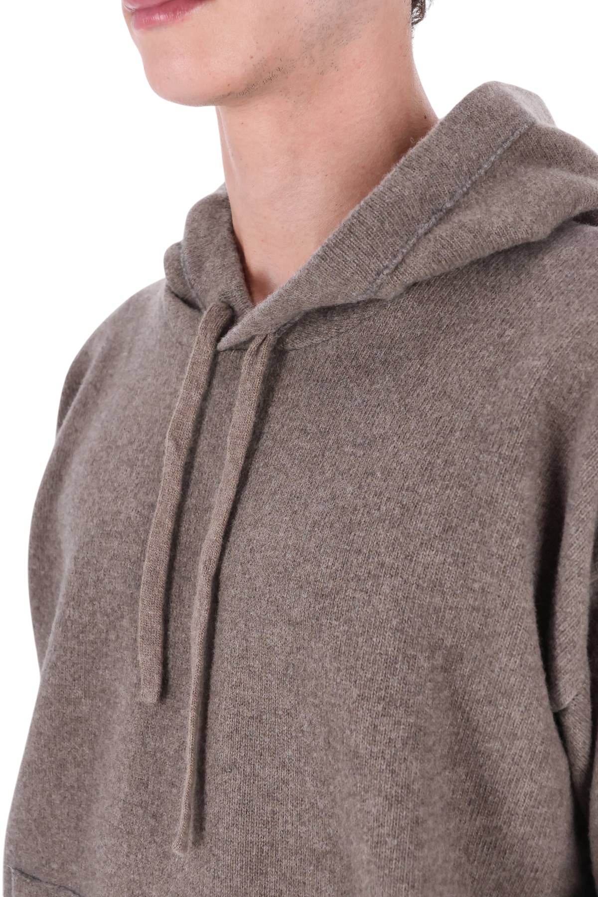 Roberto Collina Felpa oversize in lana vergine con cappuccio MYB15007 62 