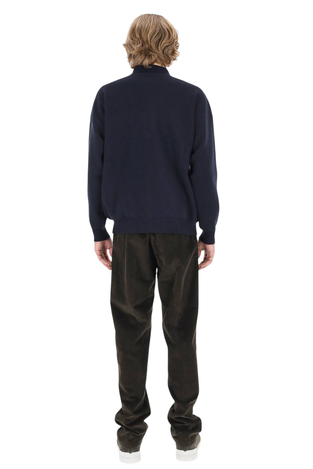 Roberto Collina Polo mezza zip in lana merino con taschino MYB21004 10 