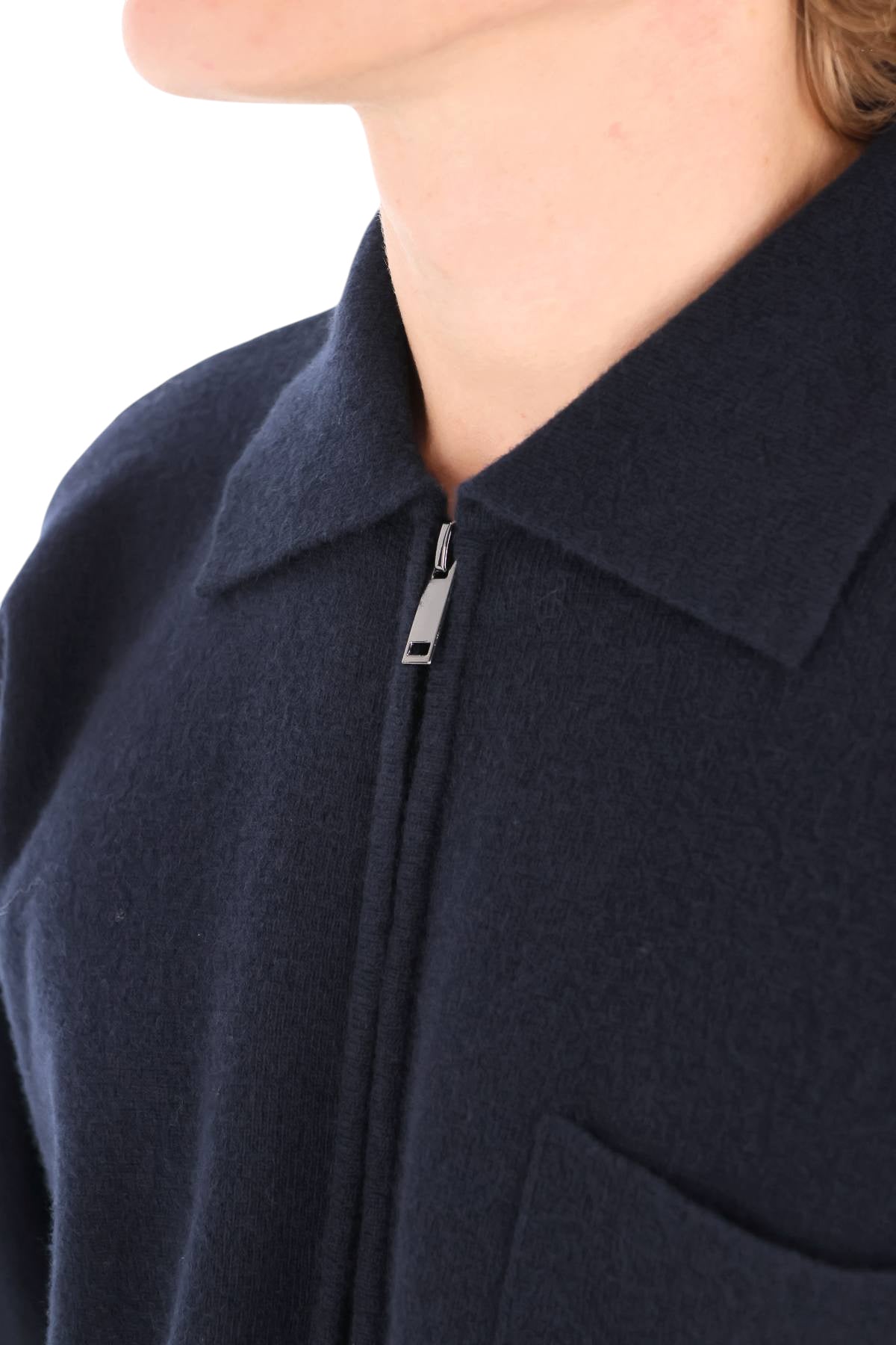 Roberto Collina Polo mezza zip in lana merino con taschino MYB21004 10 
